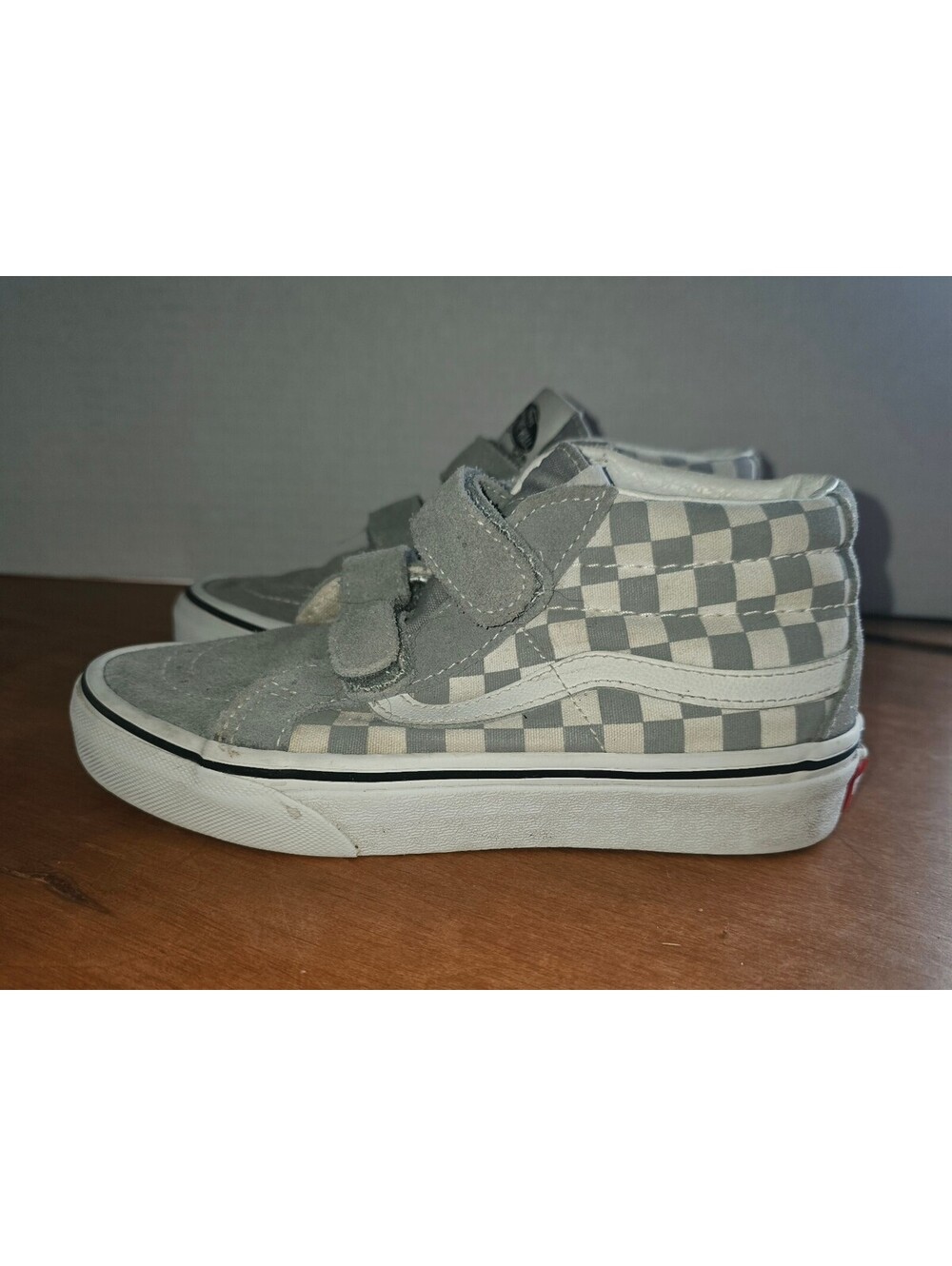 Kids vans gray checkered size 2